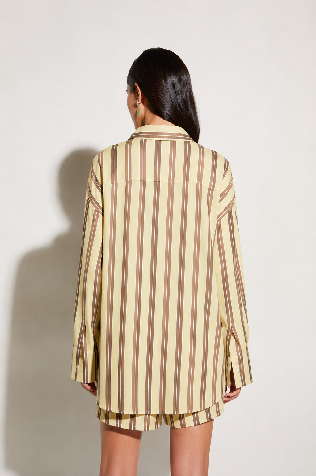 ΡΙΓΕ OVERSIZED ΠΟΥΚΑΜΙΣΟ (STRIPES BANANA) MILKWHITE