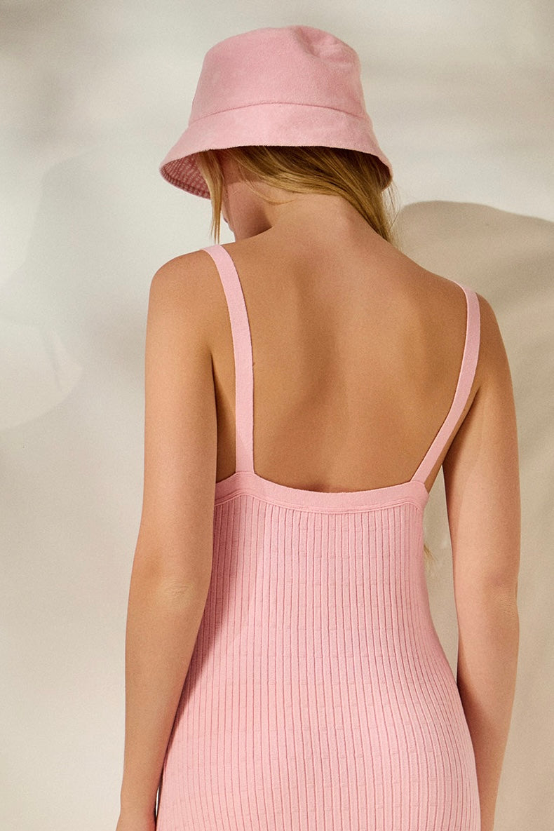 'ANTHI' ΔΙΧΡΩΜΟ ΚΑΠΕΛΟ BUCKET (PINK/PINK STRIPED)  MAMOUSH