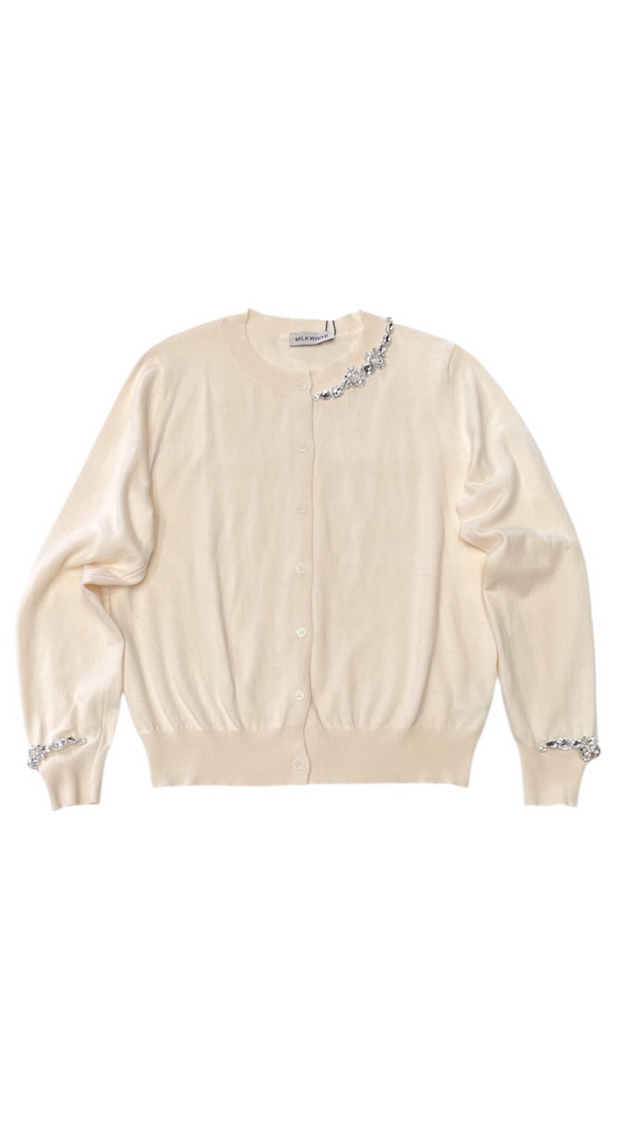 ΠΛΕΚΤΗ ΖΑΚΕΤΑ ΜΕ ΣΤΡΑΣ (IVORY) MILKWHITE