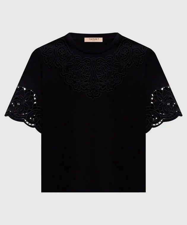 T-SHIRT ΜΕ ΚΕΝΤΗΜΑ (BLACK) TWINSET