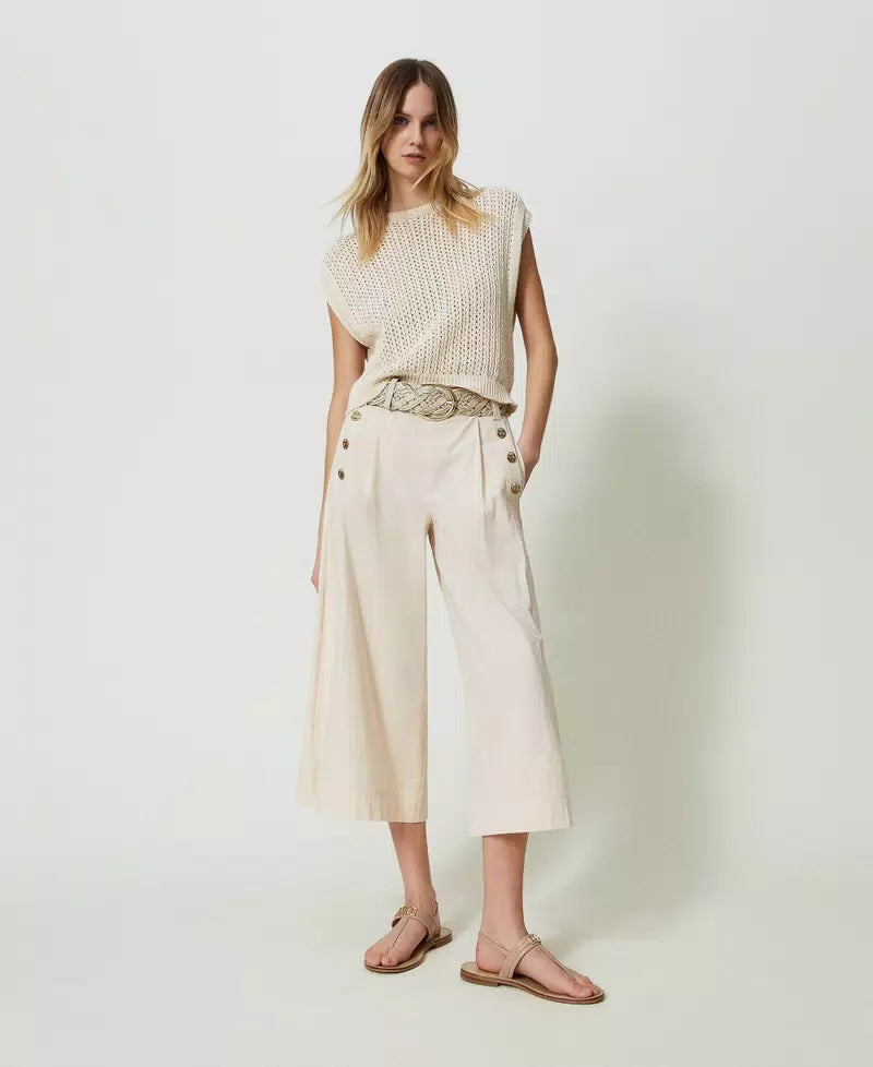 CROPPED ΠΑΝΤΕΛΟΝΙ ΠΟΠΛΙΝΑ TWINSET