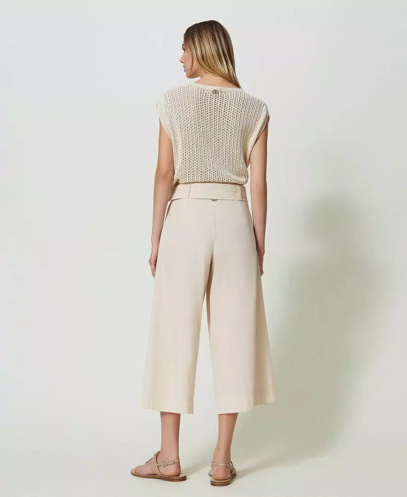 CROPPED ΠΑΝΤΕΛΟΝΙ ΠΟΠΛΙΝΑ TWINSET