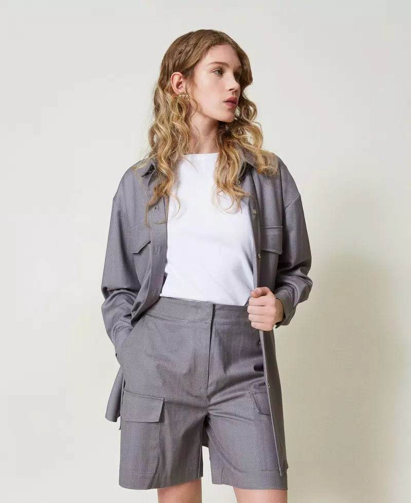 ΒΕΡΜΟΥΔΑ PINSTRIPE ΜΕ ΤΣΕΠΕΣ TWINSET