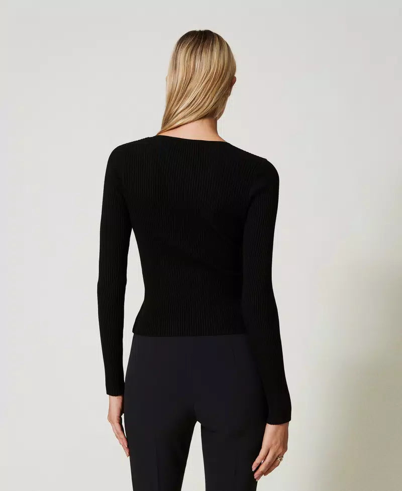 ΠΛΕΚΤΗ ΜΠΛΟΥΖΑ (BLACK) TWINSET