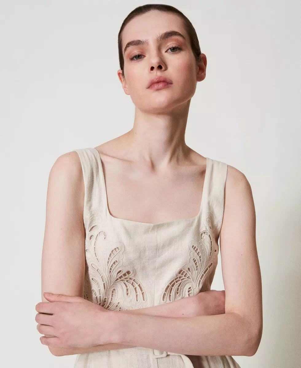 ΟΛΟΣΩΜΗ ΦΟΡΜΑ ΑΠΟ ΛΙΝΟ ΜΕ ΚΕΝΤΗΜΑ TWINSET