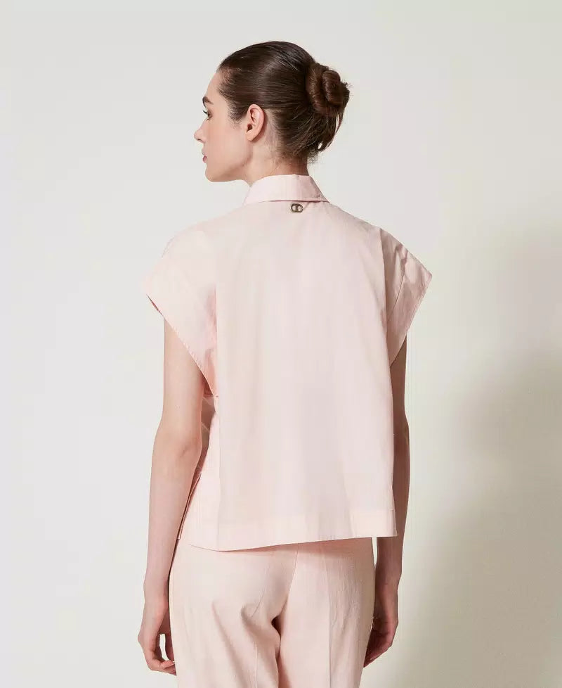 ΠΟΥΚΑΜΙΣΟ ΠΟΠΛΙΝΑ ΜΕ ΚΕΝΤΗΜΑ TWINSET