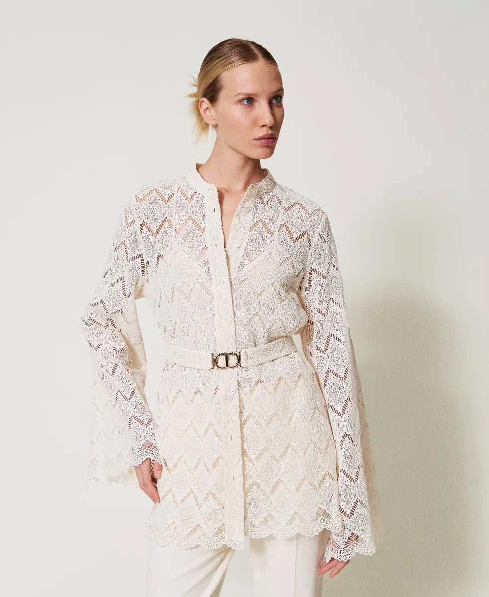 ΔΑΝΤΕΛΕΝΙΟ ΠΟΥΚΑΜΙΣΟ ΜΑΚΡΑΜΕ TWINSET