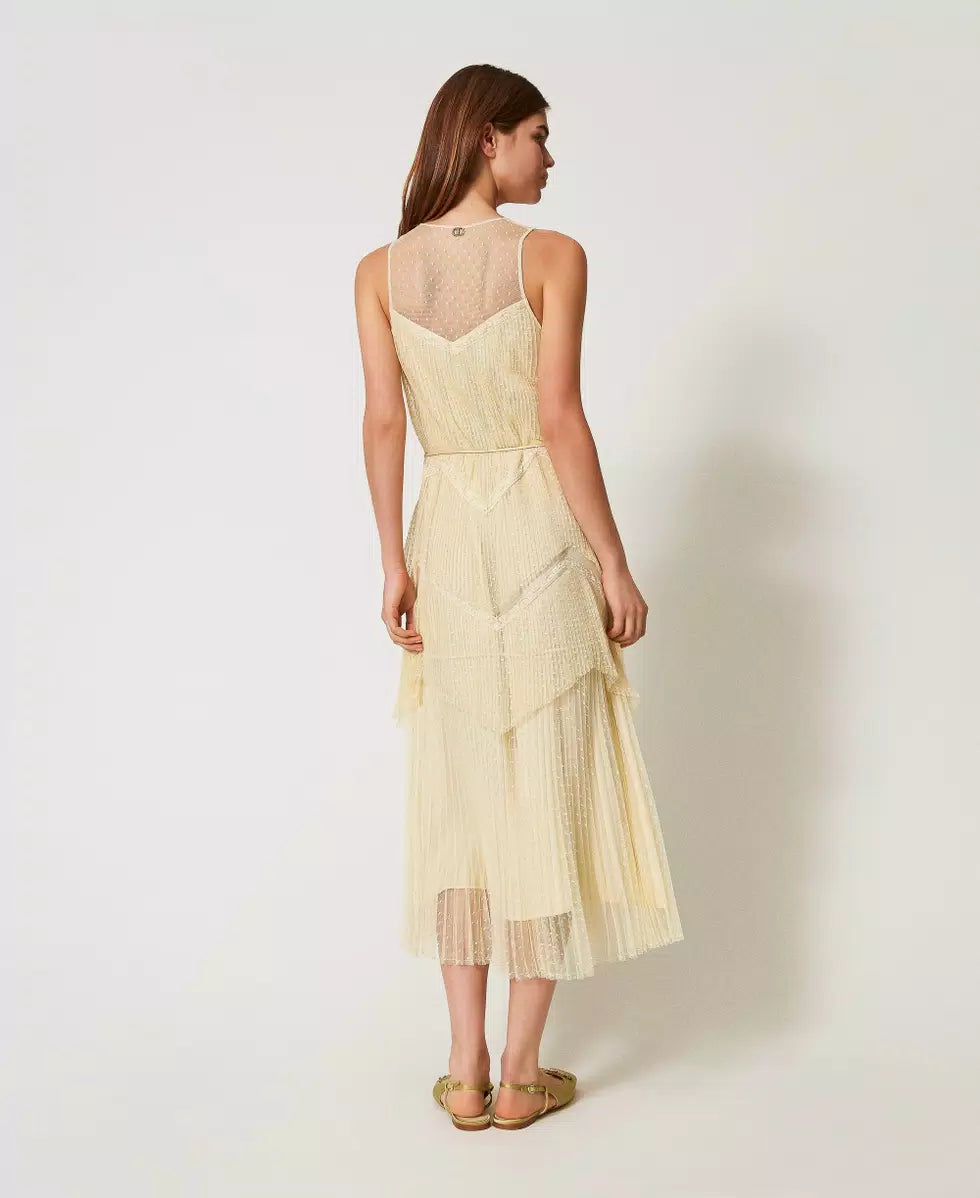 ΜΑΚΡΥ ΤΟΥΛΙ ΦΟΡΕΜΑ ΜΕ ΠΛΙΣΕ ΒΟΛΑΝ TWINSET