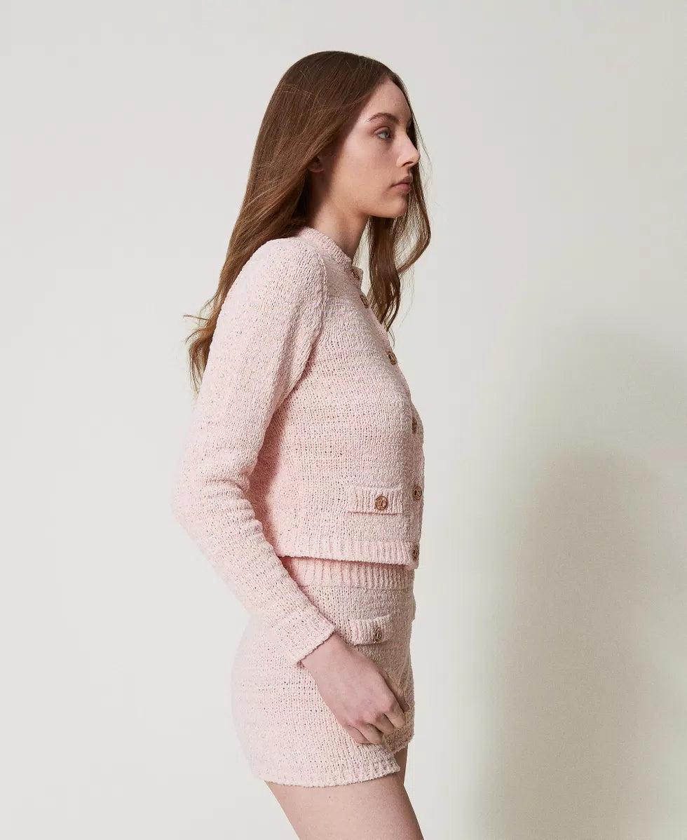 ΠΛΕΚΤΗ ΖΑΚΕΤΑ ΜΕ ΔΙΑΚΟΣΜΗΤΙΚΑ ΚΟΥΜΠΙΑ TWINSET