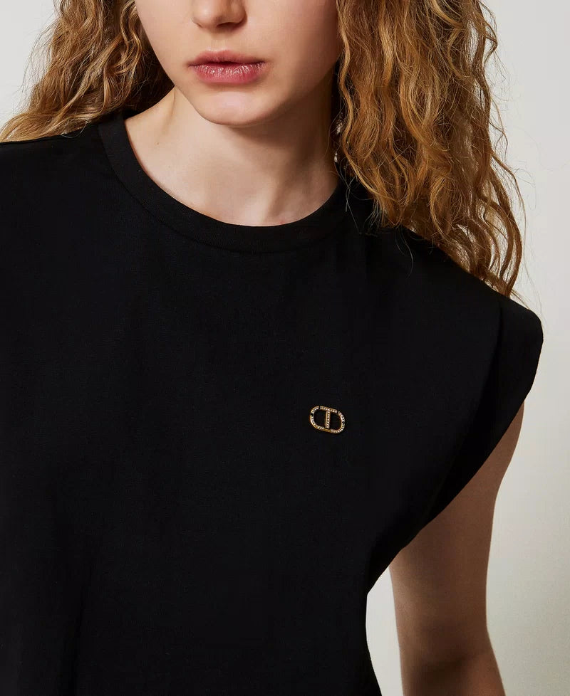 CROPPED T-SHIRT ΜΕ OVAL T LOGO TWINSET