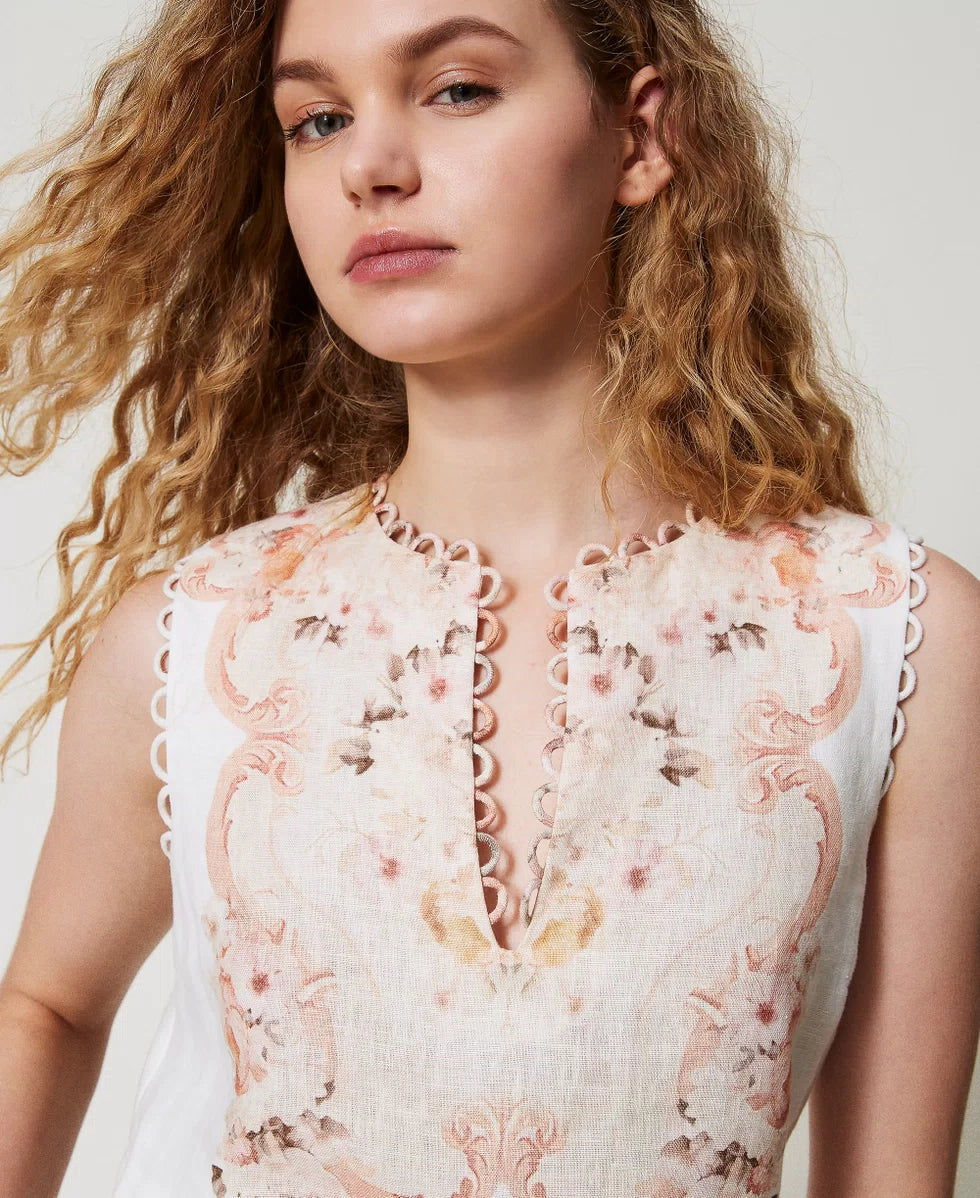 ΤΥΠΩΜΕΝΟ ΛΙΝΟ ΤΟΠ TWINSET