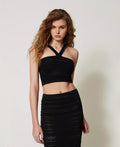 CROPPED TOP ΣΕ ΠΛΕΚΤΟ TWINSET