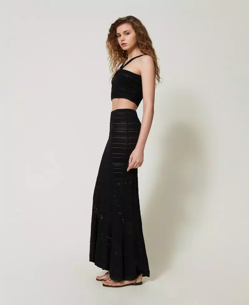 CROPPED TOP ΣΕ ΠΛΕΚΤΟ TWINSET