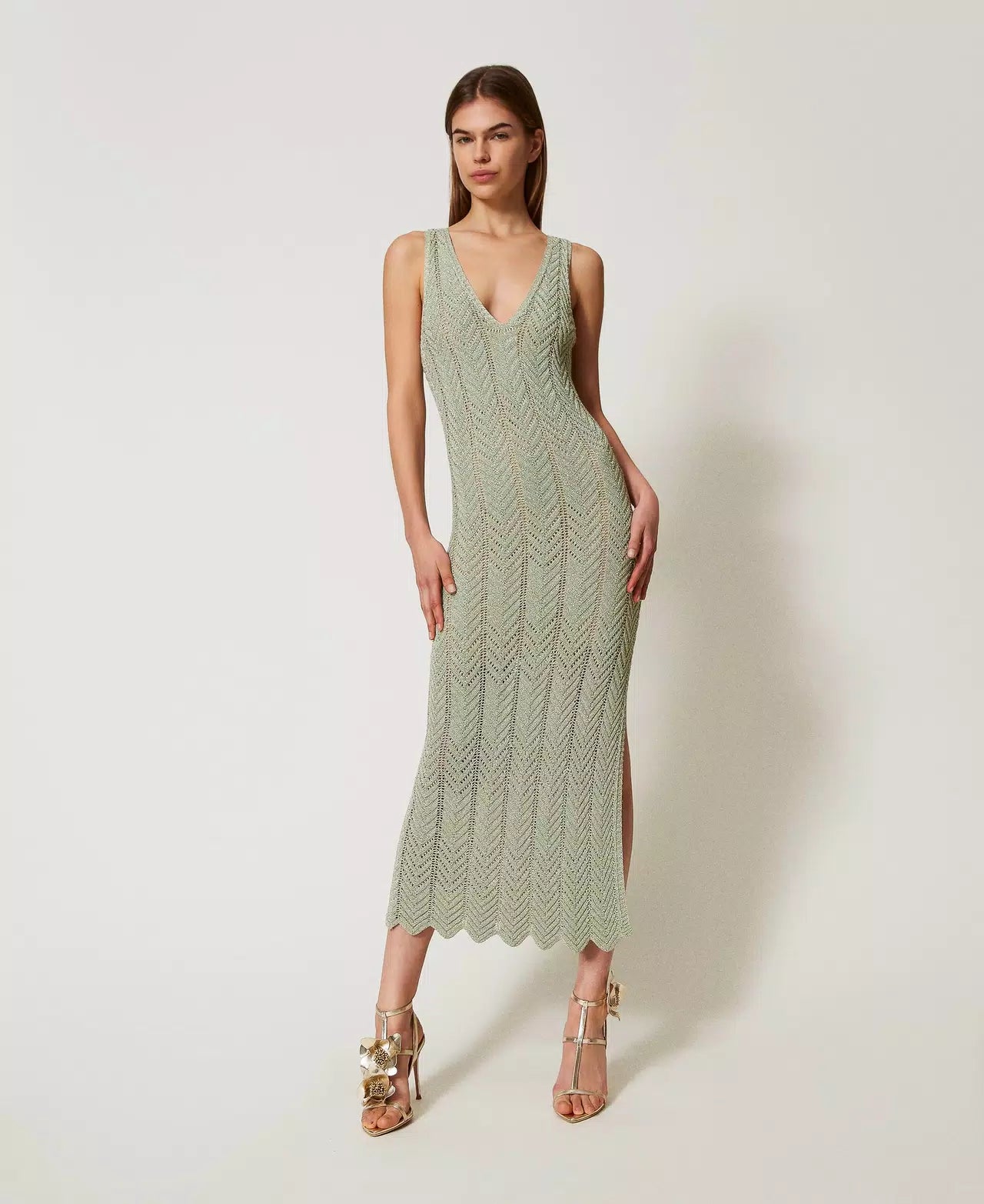 ΦΟΡΕΜΑ LONGUETTE ΠΛΕΚΤΟ ΜΕ LUREX TWINSET