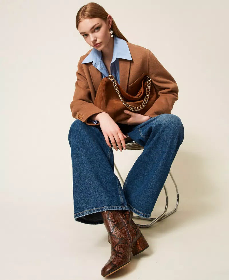 LILIANE' MEDIUM SUEDE ΤΣΑΝΤΑ (BROWN) TWINSET