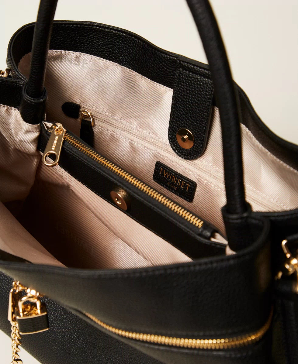 ΤΣΑΝΤΑ SHOPPER ΜΕ ΚΛΕΙΔΑΡΙΑ ΟΒΑΛ Τ TWINSET