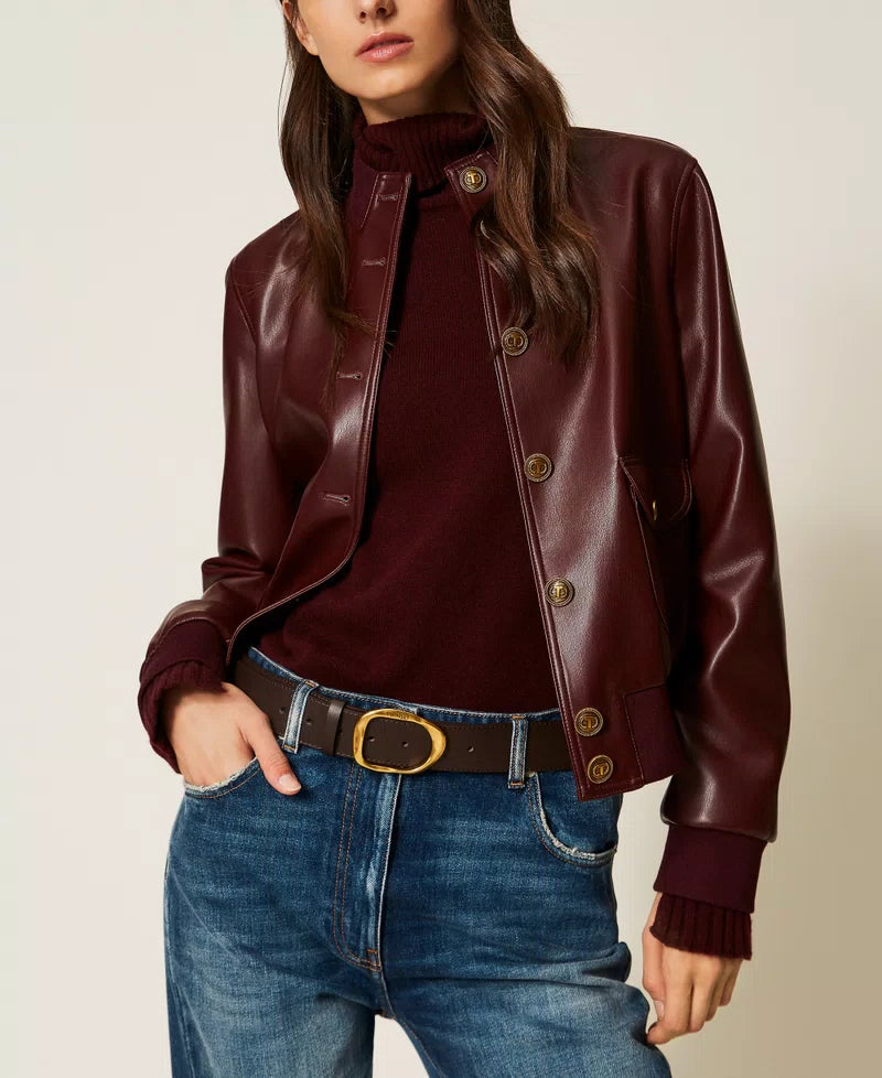 ΔΙΧΡΩΜΗ ΖΩΝΗ (CHOCOLATE/BEECH GREEN) TWINSET