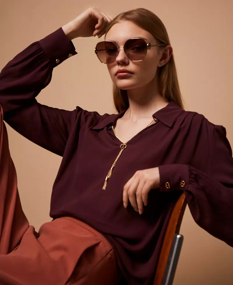 ΜΠΛΟΥΖΑ ΜΕ ΑΛΥΣΙΔΑ ΣΕ ΣΧΗΜΑ Τ TWINSET