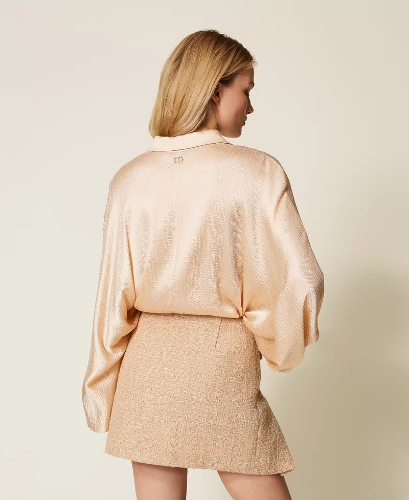 ΣΑΤΕΝ ΠΟΥΚΑΜΙΣΟ ΜΕ ΜΑΝΙΚΙΑ BALLOON TWINSET