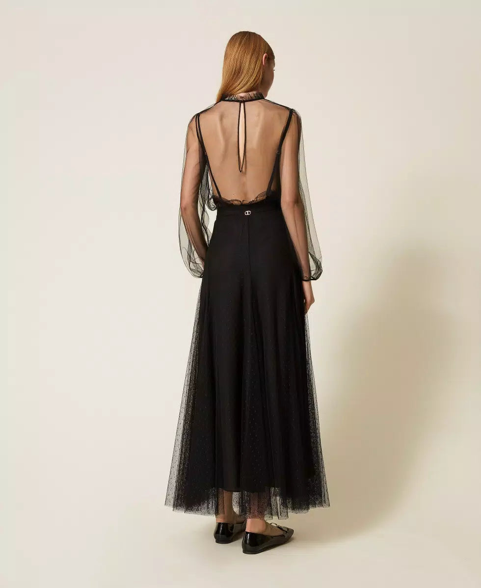 ΜΑΚΡΙΑ ΦΟΥΣΤΑ ΑΠΟ ΤΟΥΛΙ ΜΕ ΠΟΥΑ TWINSET MILANO