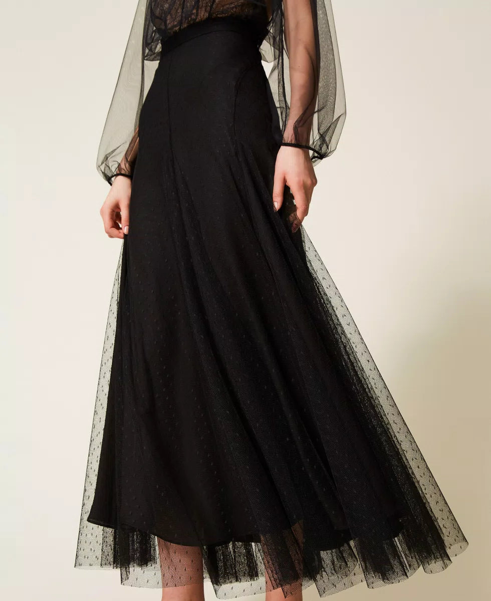 ΜΑΚΡΙΑ ΦΟΥΣΤΑ ΑΠΟ ΤΟΥΛΙ ΜΕ ΠΟΥΑ TWINSET MILANO