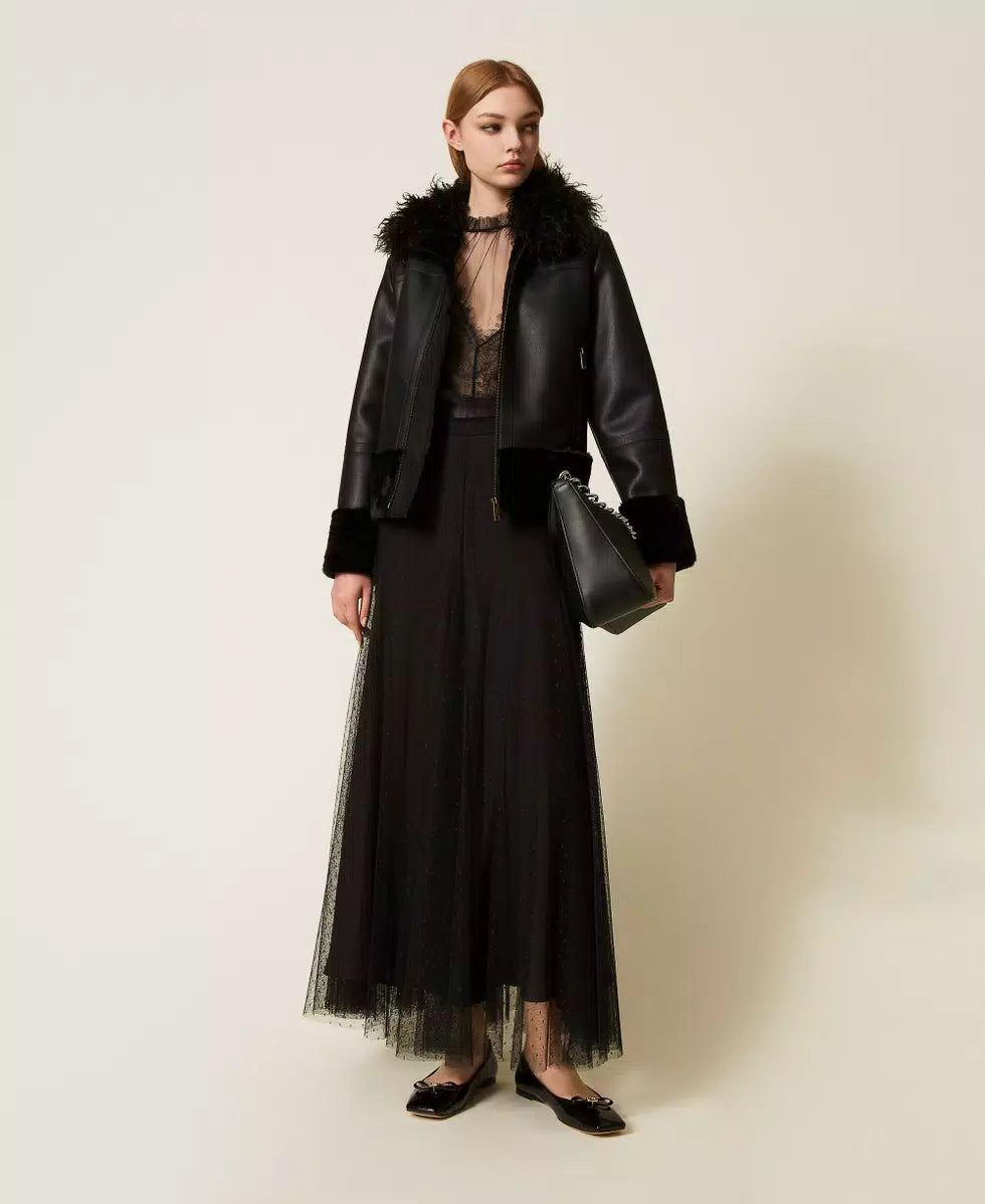 ΜΑΚΡΙΑ ΦΟΥΣΤΑ ΑΠΟ ΤΟΥΛΙ ΜΕ ΠΟΥΑ TWINSET MILANO