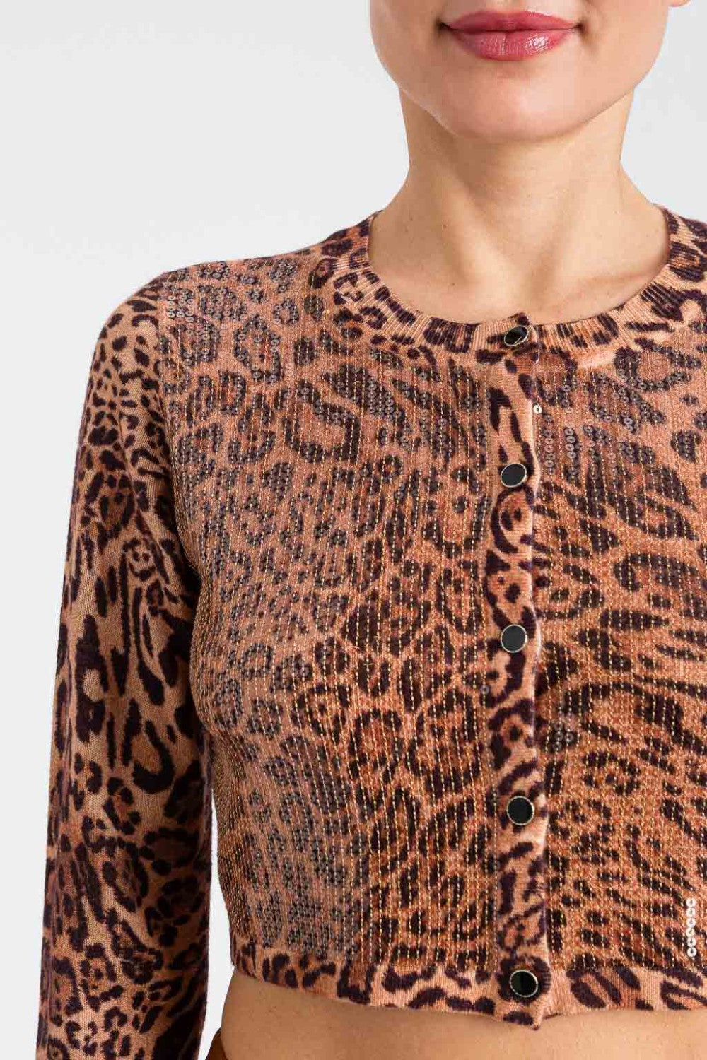 ΠΛΕΚΤΗ ΖΑΚΕΤΑ ΜΕ ΠΑΓΙΕΤΕΣ ANIMAL PRINT TWINSET