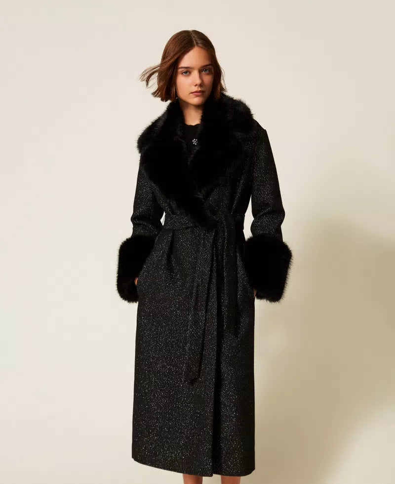 ΜΑΚΡΥ ΠΑΛΤΟ ΜΕ ΓΟΥΝΑ (BLACK) TWINSET MILANO