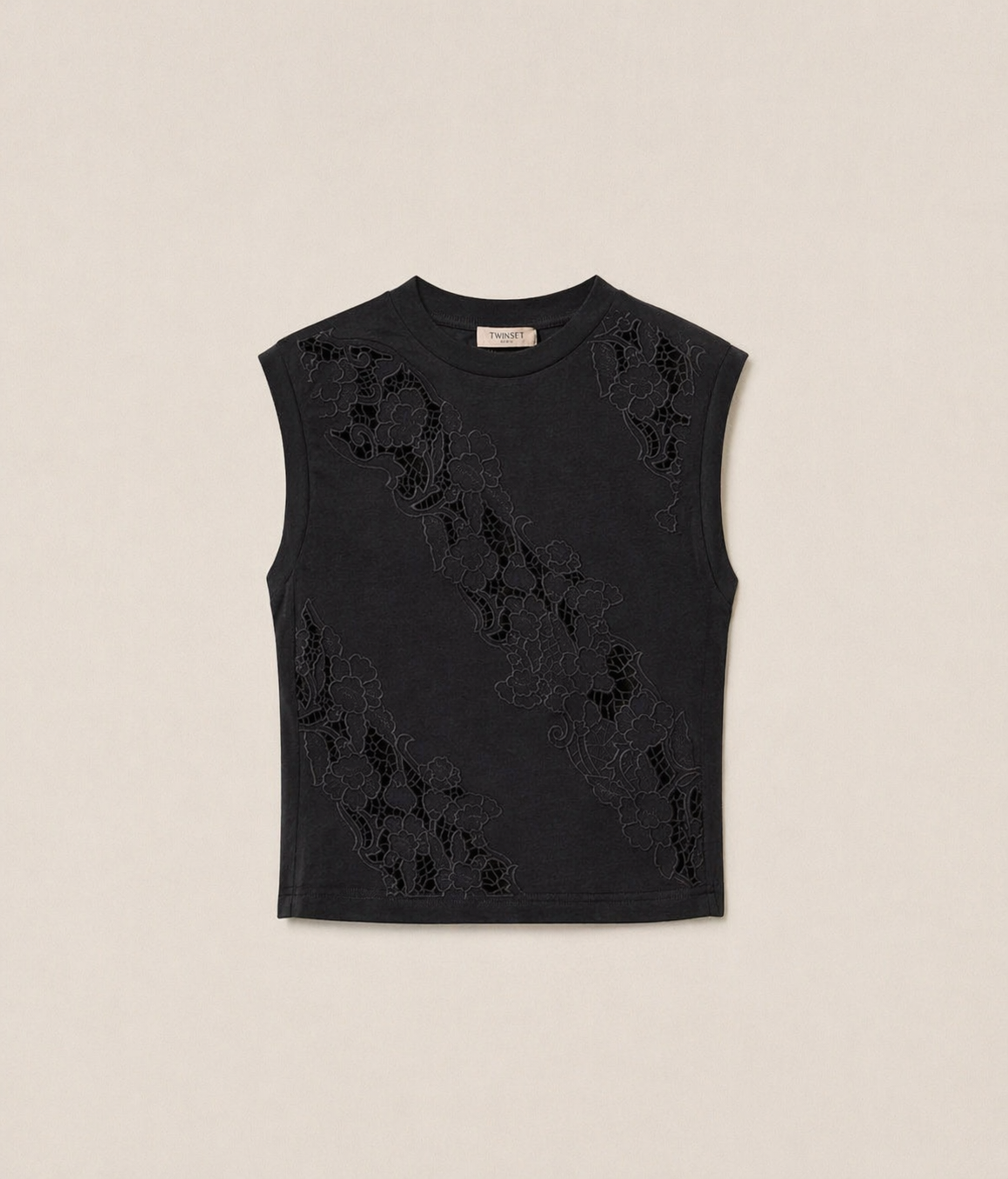 ΜΠΛΟΥΖΑ ΜΕ ΚΕΝΤΗΜΑ SANGALLO (BLACK) TWINSET