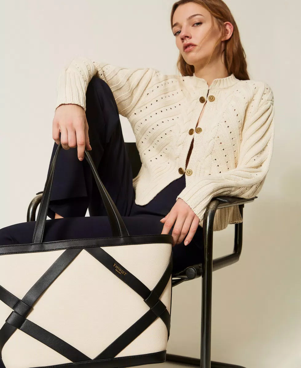 ΤΣΑΝΤΑ SHOPPER ΑΠΟ ΚΑΜΒΑ TWINSET