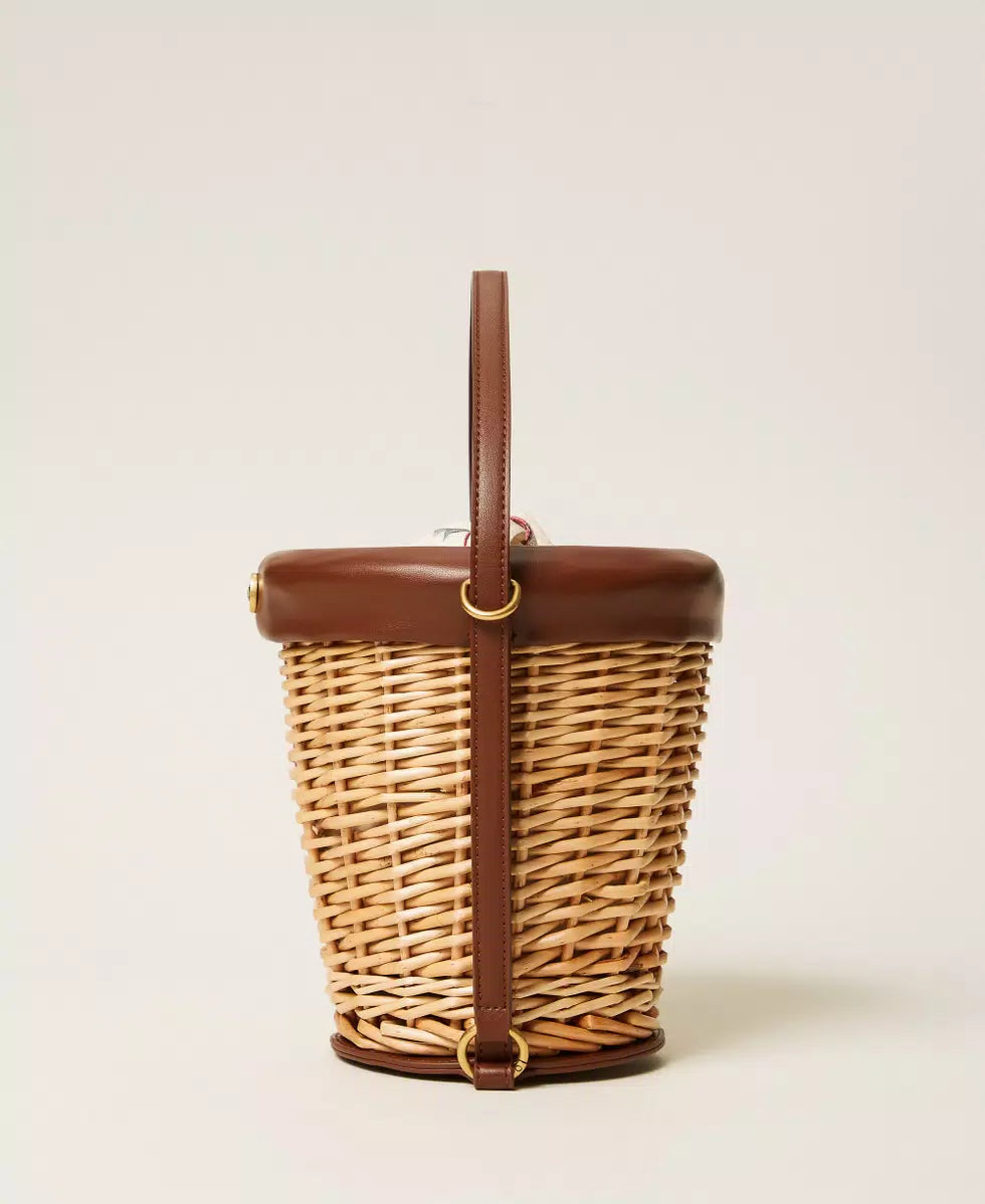 ΨΑΘΙΝΗ ΤΣΑΝΤΑ BUCKET ΜΕ ΤΣΑΝΤΑΚΙ ΚΕΡΑΣΙΑ TWINSET