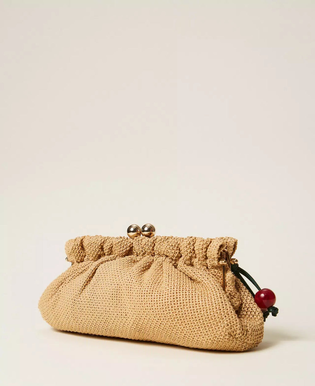 ΤΣΑΝΤΑ CLUTCH ΑΠΟ RAFFIA ΜΕ CHARM TWINSET