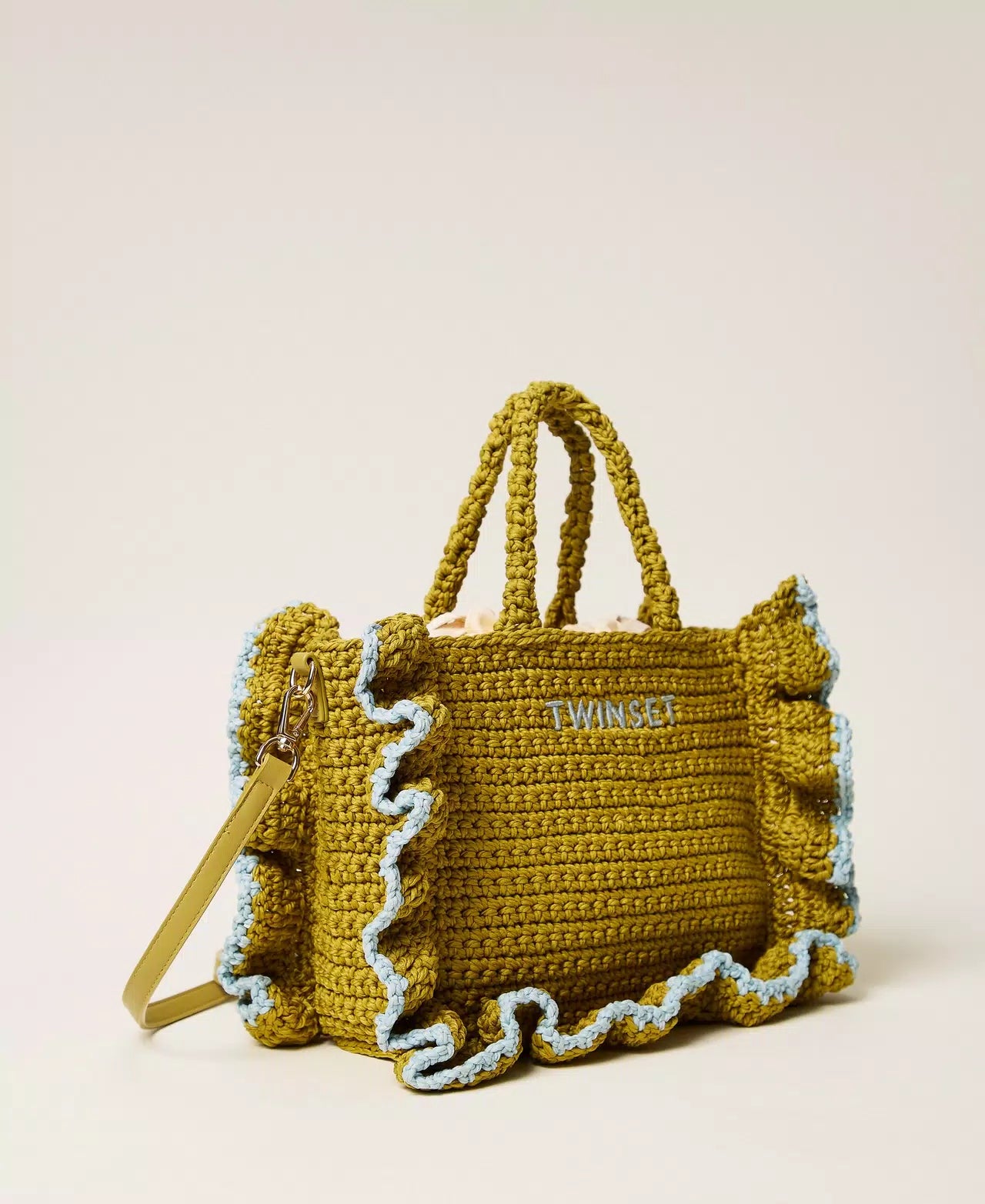 ΜΑΚΡΑΜΕ ΤΣΑΝΤΑ ΩΜΟΥ ΜΕ ΒΟΛΑΝ (OIL) TWINSET