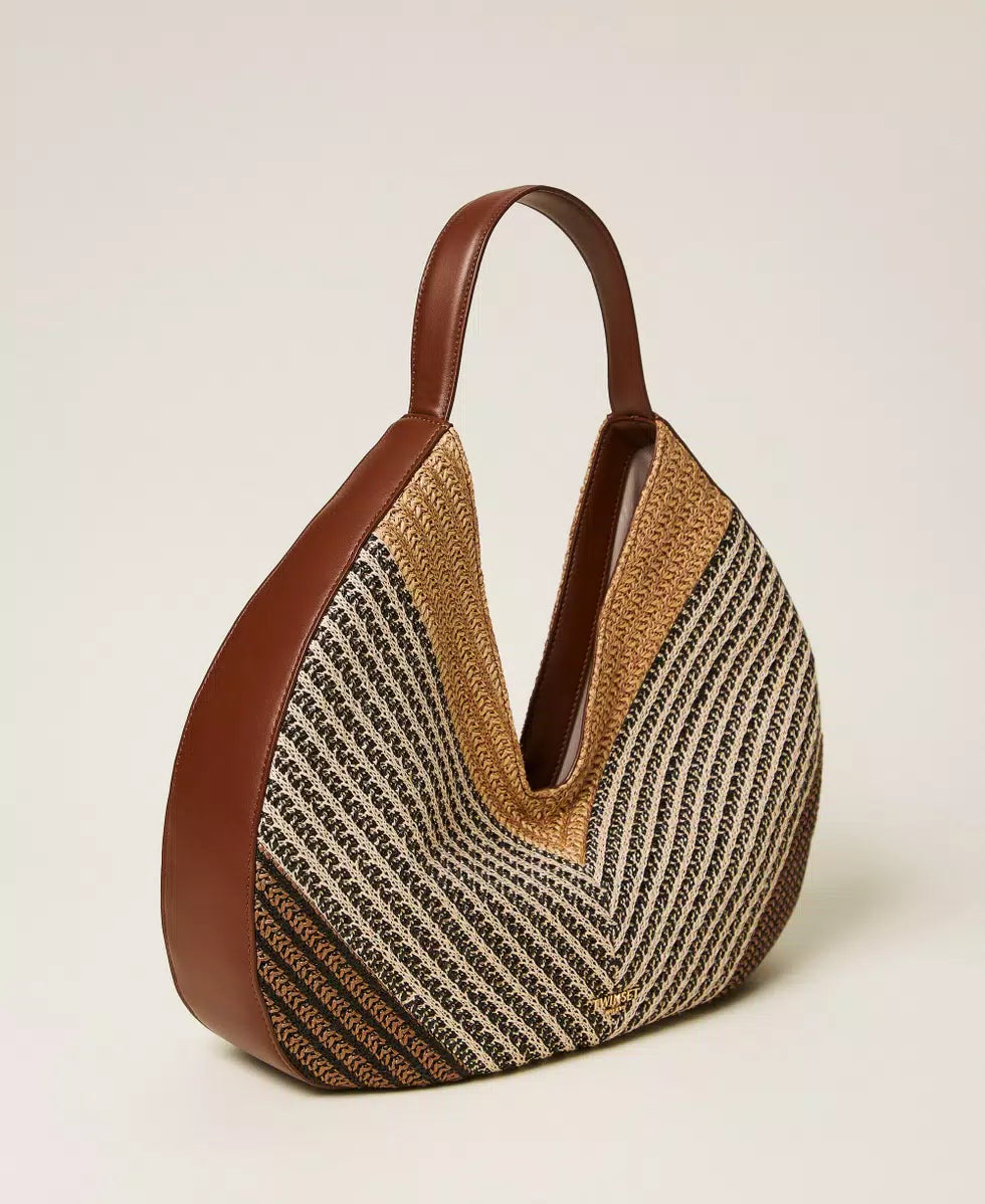 ΤΣΑΝΤΑ HOBO ΖΑΚΑΡ  ΑΠΟ RAFIA TWINSET