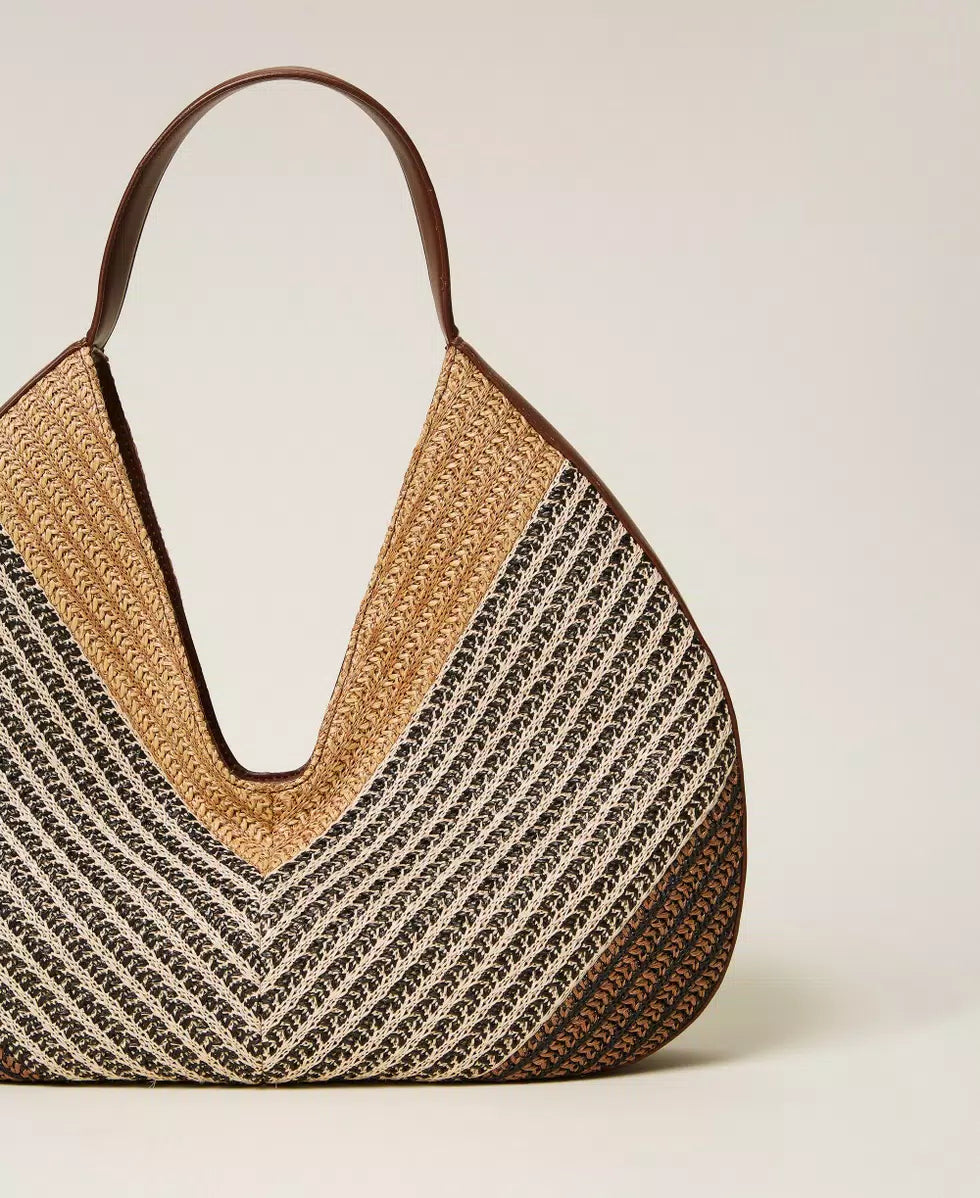 ΤΣΑΝΤΑ HOBO ΖΑΚΑΡ  ΑΠΟ RAFIA TWINSET