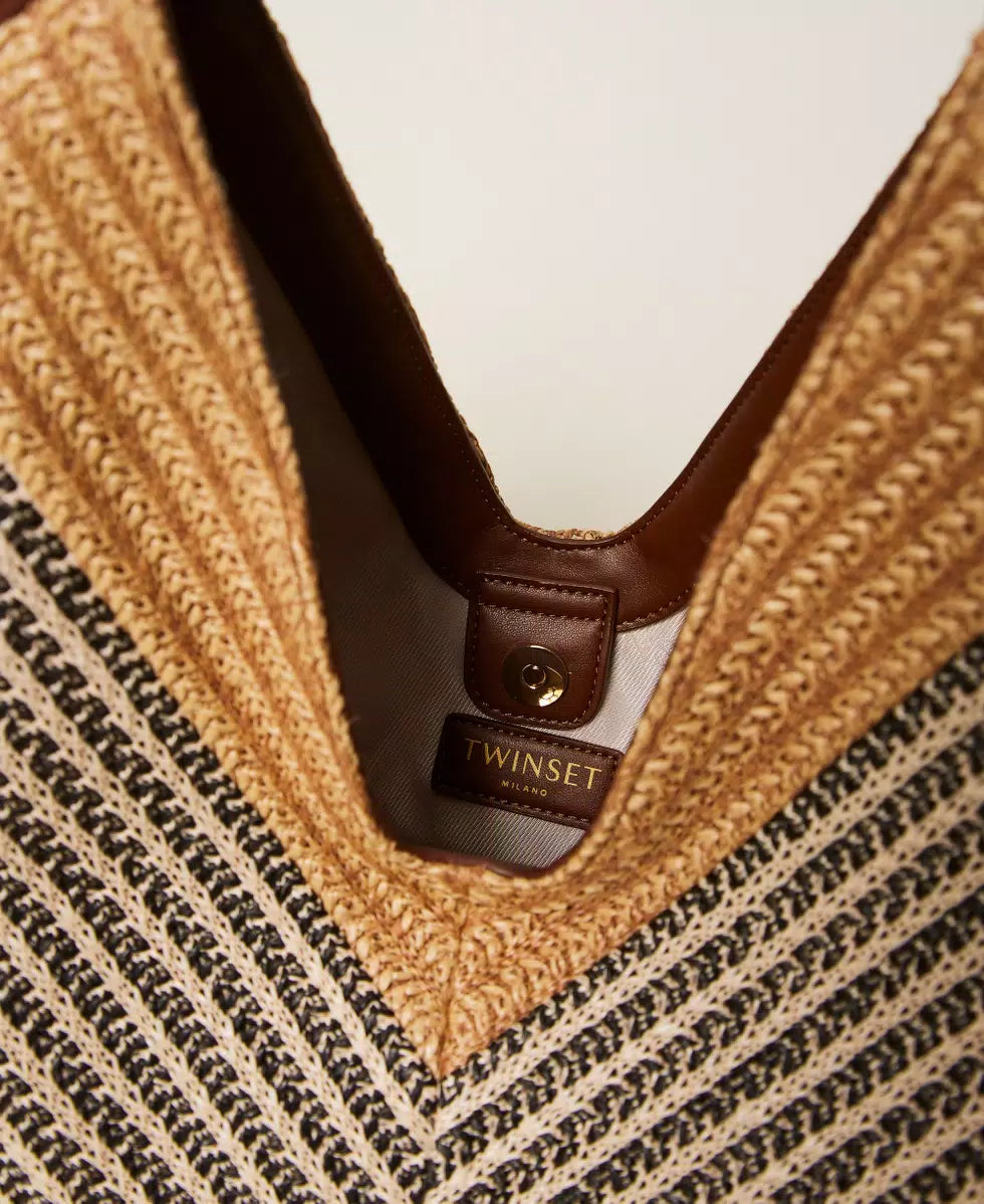 ΤΣΑΝΤΑ HOBO ΖΑΚΑΡ  ΑΠΟ RAFIA TWINSET