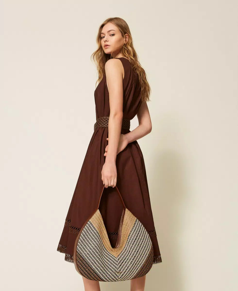 ΤΣΑΝΤΑ HOBO ΖΑΚΑΡ  ΑΠΟ RAFIA TWINSET