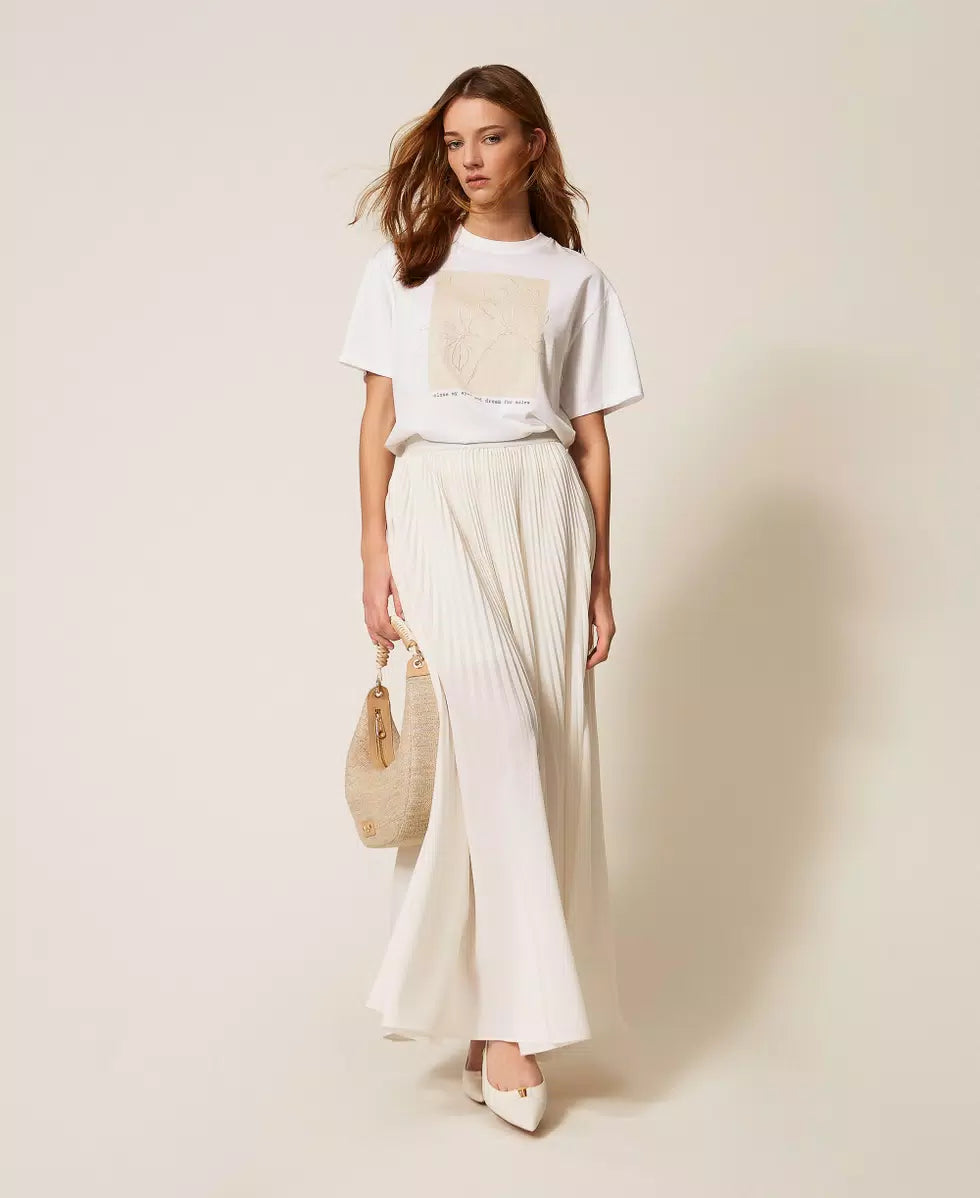 ΜΠΛΟΥΖΑ ΜΕ ΤΥΠΩΜΑ ΚΑΙ ΚΕΝΤΗΜΑ TWINSET