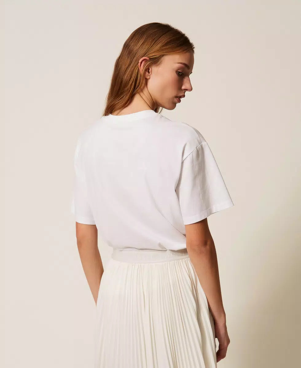 ΜΠΛΟΥΖΑ ΜΕ ΤΥΠΩΜΑ ΚΑΙ ΚΕΝΤΗΜΑ TWINSET