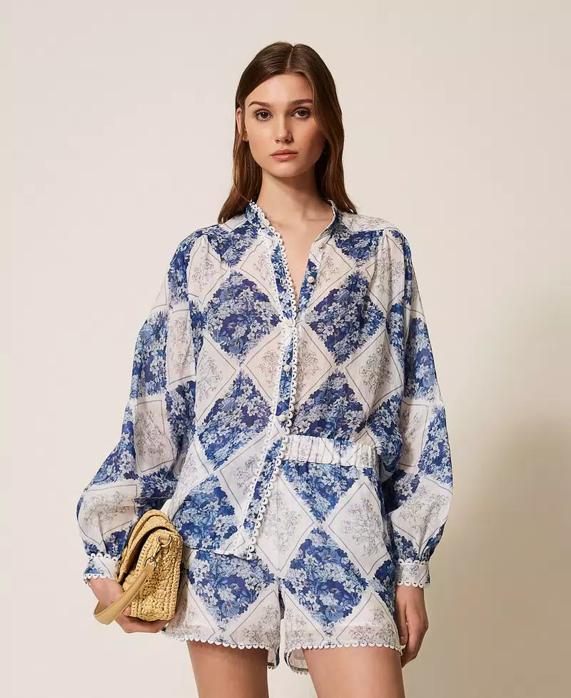 ΠΟΥΚΑΜΙΣΟ RAMIE ΜΕ ΦΛΟΡΑΛ ΤΥΠΩΜΑ TWINSET