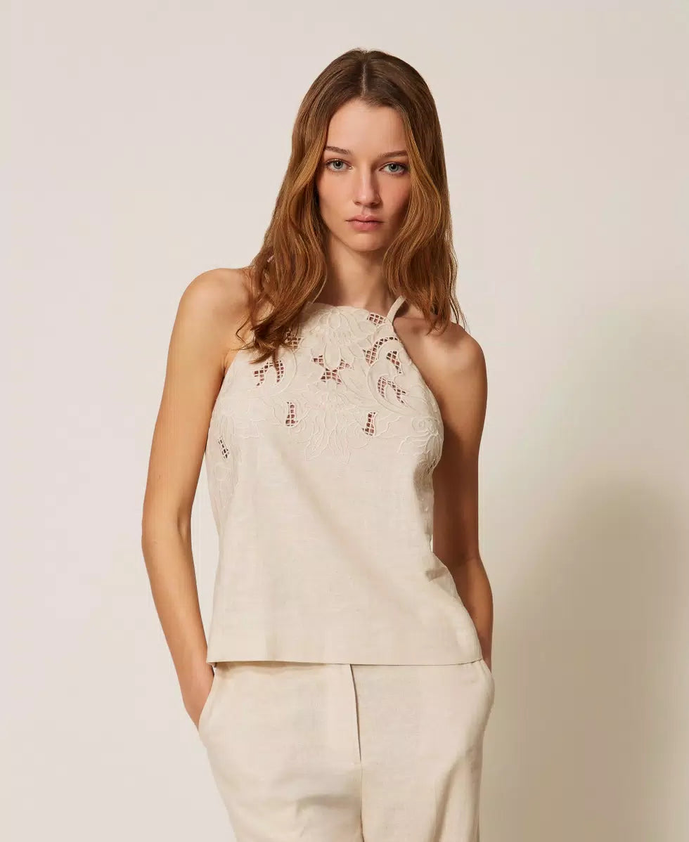 ΛΙΝΗ ΜΠΛΟΥΖΑ ΜΕ ΚΕΝΤΗΜΑΤΑ TWINSET