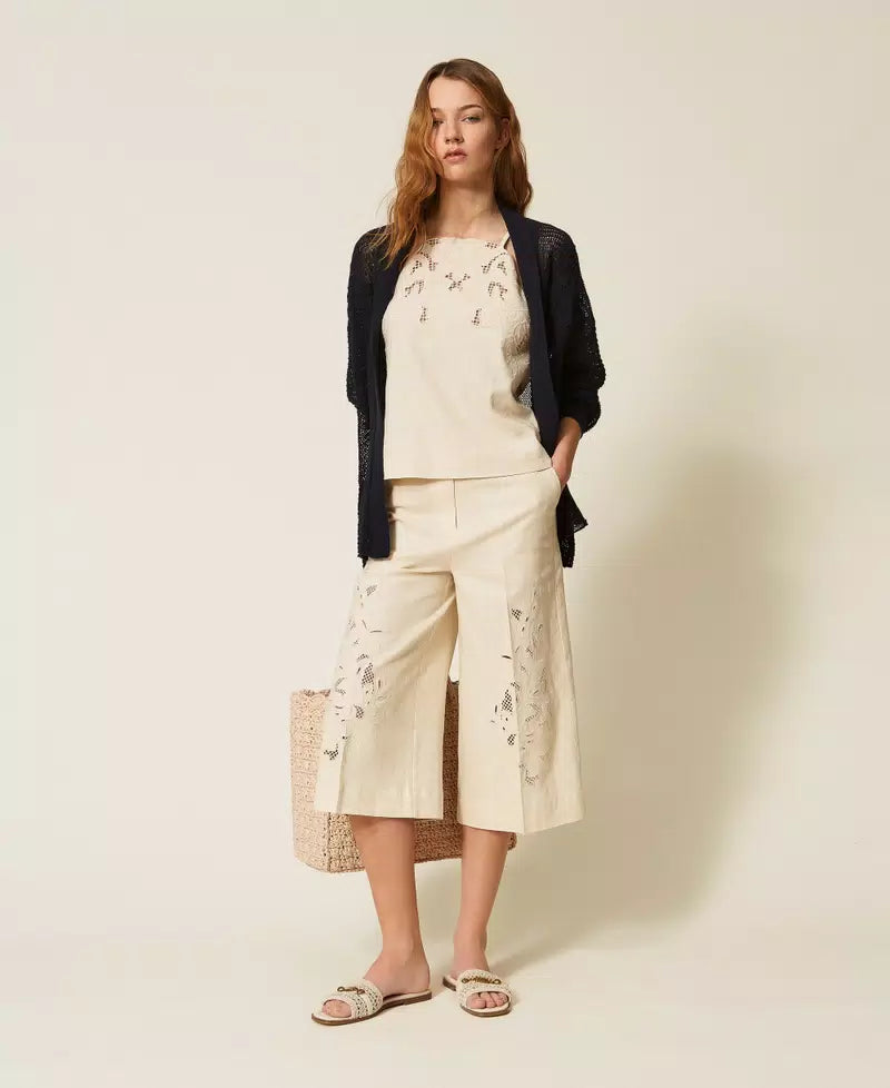 ΛΙΝΟ ΚΟΝΤΟ ΠΑΝΤΕΛΟΝΙ ΜΕ ΚΕΝΤΗΜΑΤΑ TWINSET