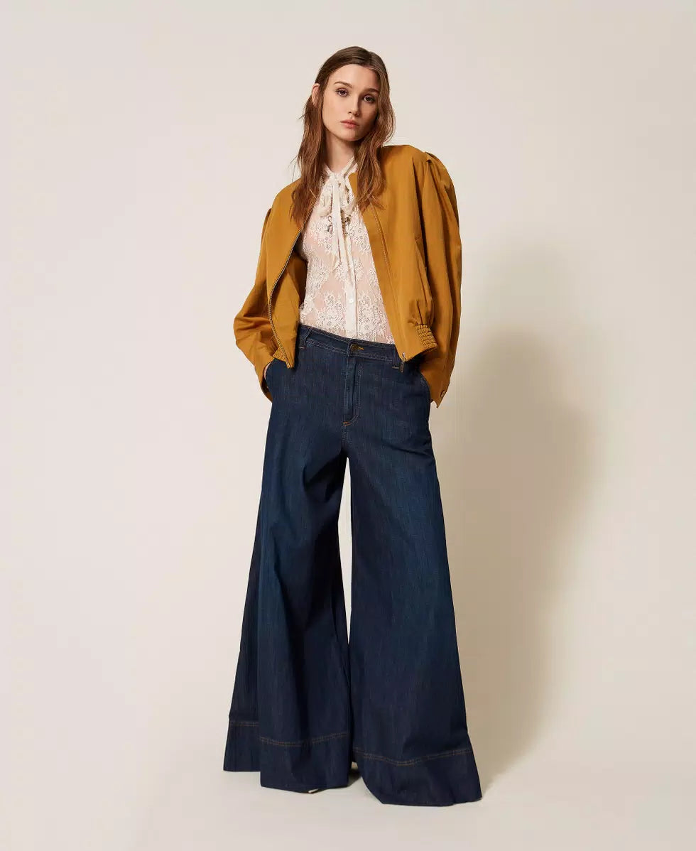 ΦΑΡΔΙ ΤΖΙΝ PALAZZO ΜΕ ΡΑΦΕΣ TWINSET