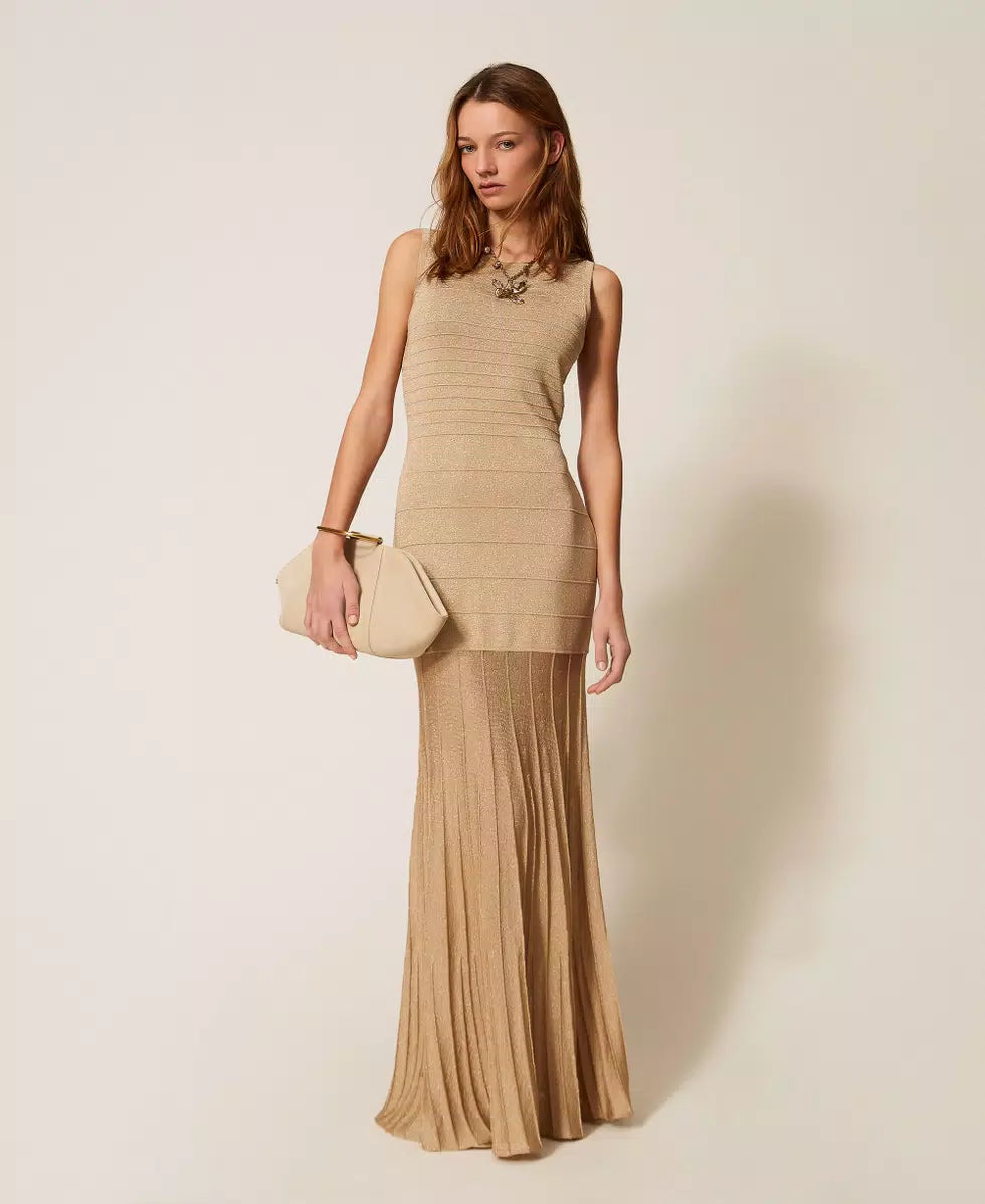 ΜΑΚΡΥ ΠΛΕΚΤΟ ΦΟΡΕΜΑ ΜΕ LUREX TWINSET