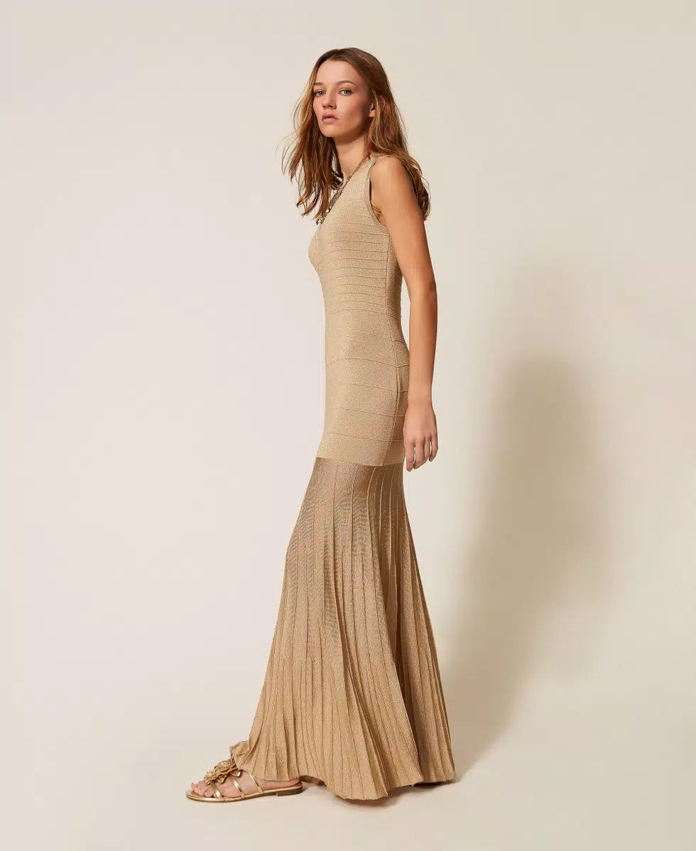 ΜΑΚΡΥ ΠΛΕΚΤΟ ΦΟΡΕΜΑ ΜΕ LUREX TWINSET