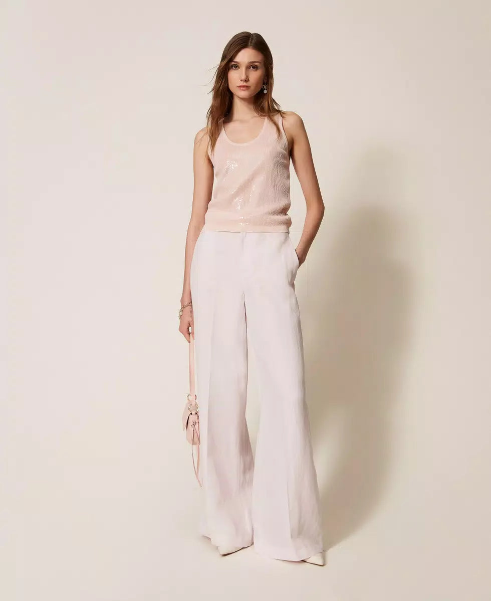 ΠΛΕΚΤΟ ΤΟΠ ΜΕ ΠΑΓΙΕΤΑ (PINK) TWINSET