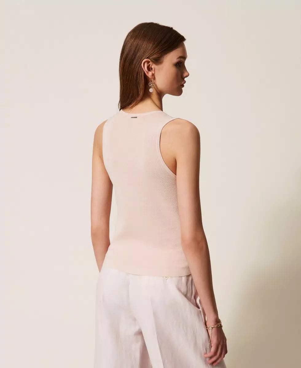 ΠΛΕΚΤΟ ΤΟΠ ΜΕ ΠΑΓΙΕΤΑ (PINK) TWINSET