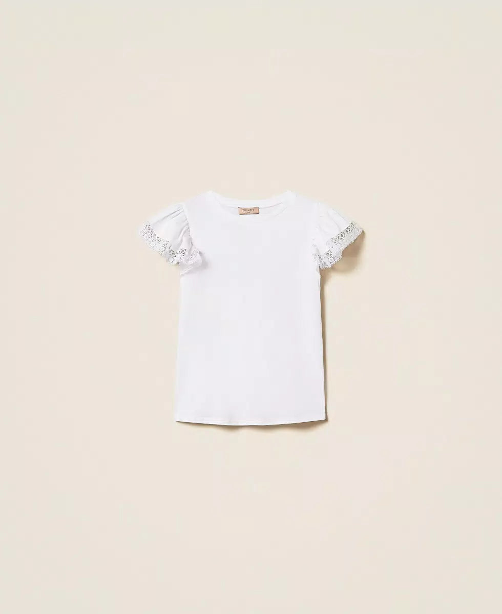 T-SHIRT ΜΕ ΔΑΝΤΕΛΑ TWINSET