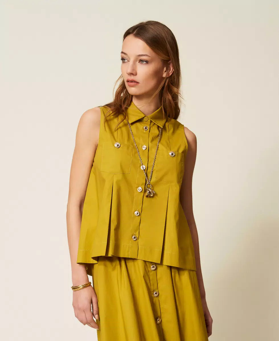 ΠΟΥΚΑΜΙΣΟ ΑΠΟ ΠΟΠΛΙΝΑ ΜΕ ΤΣΕΠΕΣ TWINSET