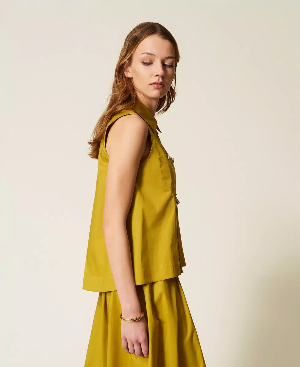 ΠΟΥΚΑΜΙΣΟ ΑΠΟ ΠΟΠΛΙΝΑ ΜΕ ΤΣΕΠΕΣ TWINSET